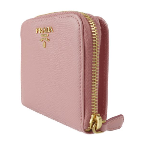 2322013008077 2 Prada Saffiano Metal Leather Bifold Wallet Pink