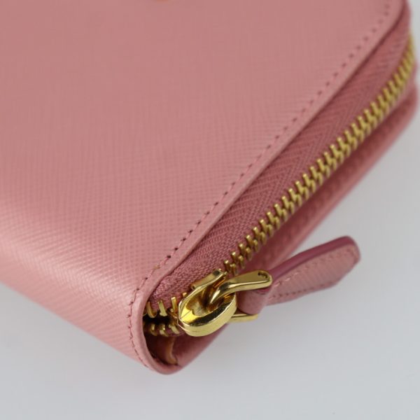 2322013008077 5 Prada Saffiano Metal Leather Bifold Wallet Pink