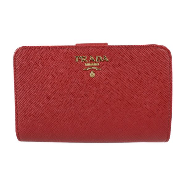 2323023007187 1 Prada Saffiano Bifold Leather Wallet Red