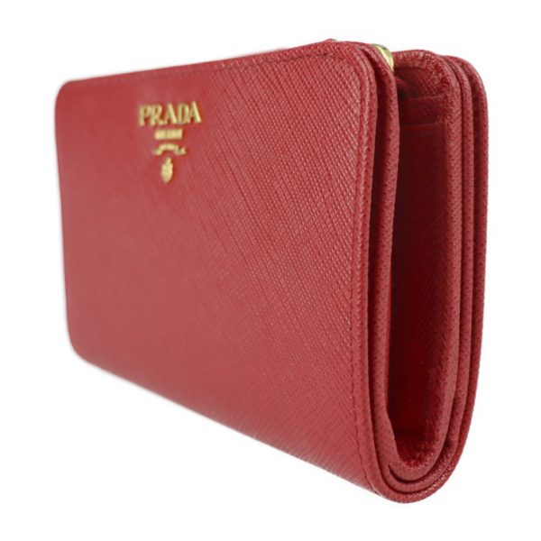 2323023007187 2 Prada Saffiano Bifold Leather Wallet Red