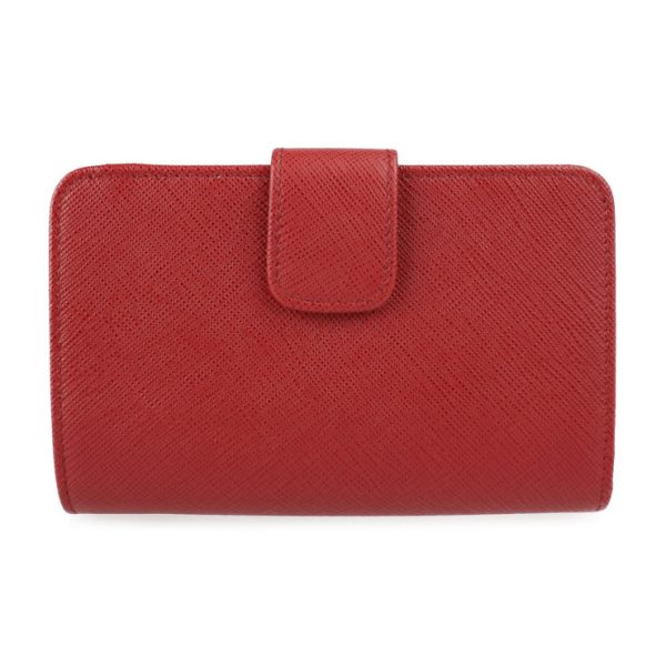 2323023007187 3 Prada Saffiano Bifold Leather Wallet Red