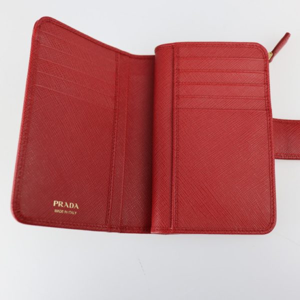 2323023007187 6 Prada Saffiano Bifold Leather Wallet Red