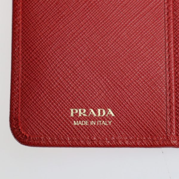 2323023007187 8 Prada Saffiano Bifold Leather Wallet Red