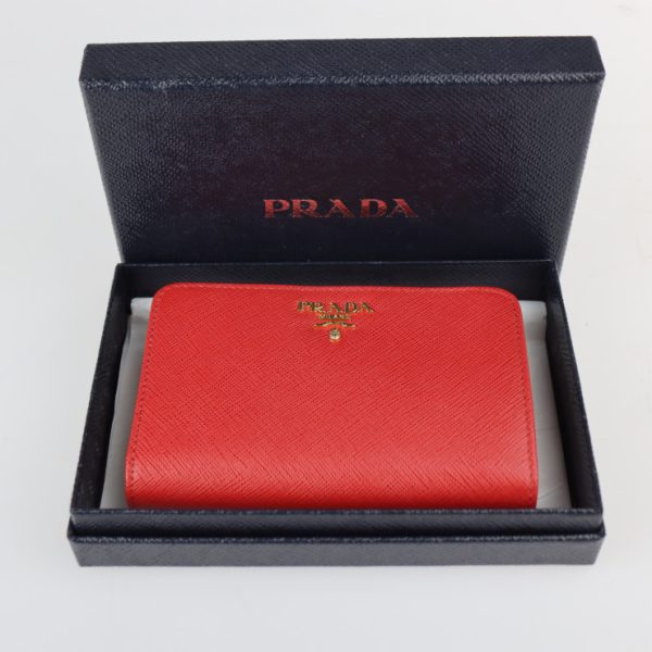 2323023007187 9 Prada Saffiano Bifold Leather Wallet Red