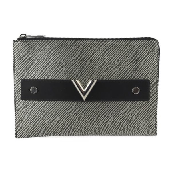 2323033010174 1 Louis Vuitton Pochette Pratt L shaped Zipper Clutch Bag Black