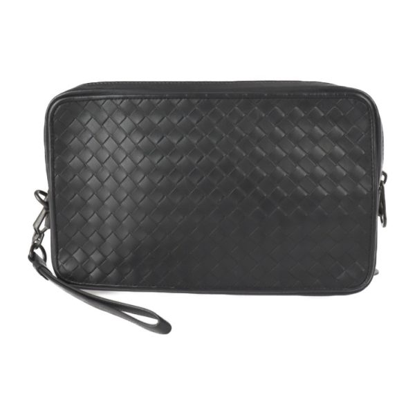 2323033010177 1 Bottega Veneta Intrecciato Leather Black