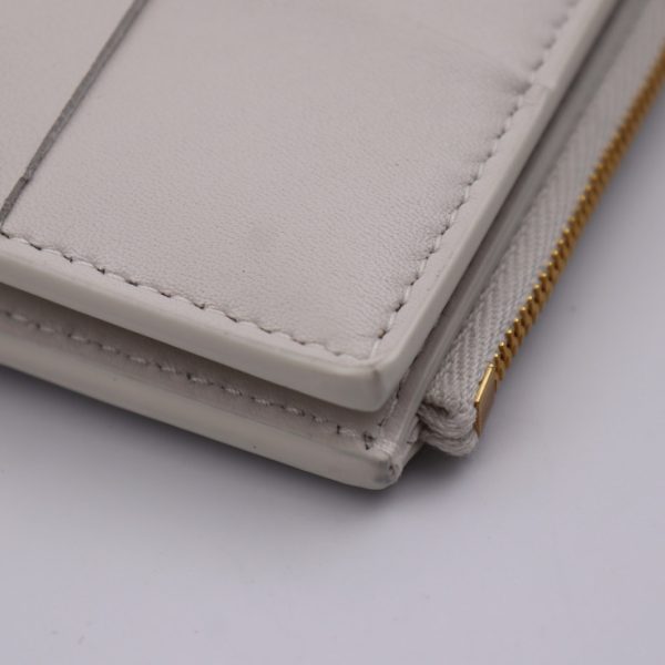 2324043007125 5 Bottega Veneta Cassette Intrecciato Lambskin Bifold Wallet Chalk White