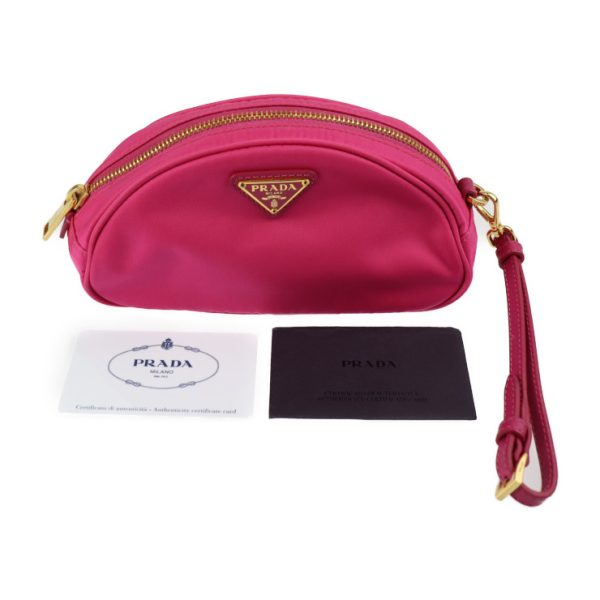 2325093008150 9 Prada Nylon Pouch Pink Wristlet