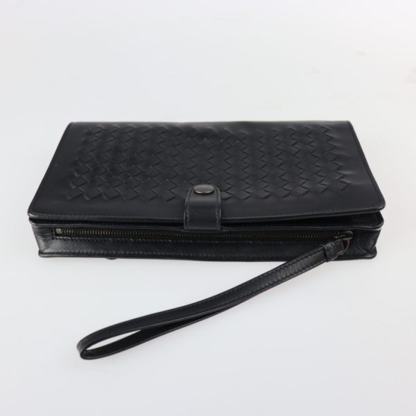 2326013010110 7 Bottega Veneta Continental Intrecciato Calf Leather Wallet Black