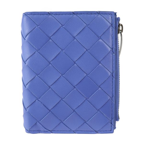 2326113008184 1 Bottega Veneta Intrecciato Leather Bifold Wallet Blue