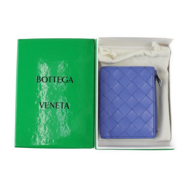 2326113008184 10 Bottega Veneta Intrecciato Leather Bifold Wallet Blue