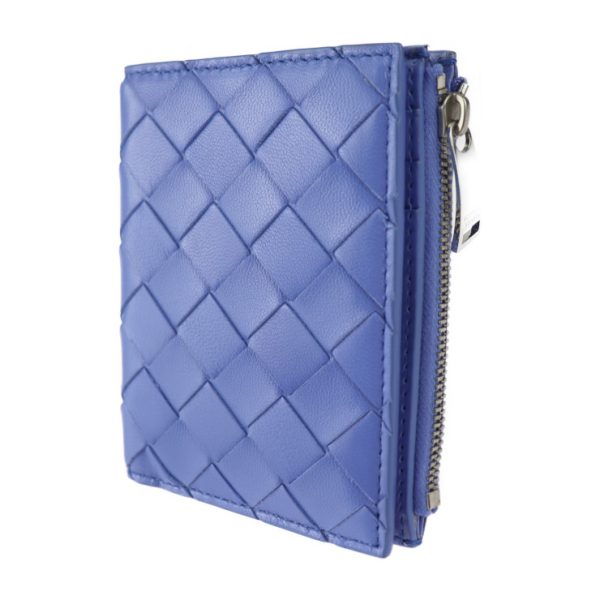 2326113008184 2 Bottega Veneta Intrecciato Leather Bifold Wallet Blue