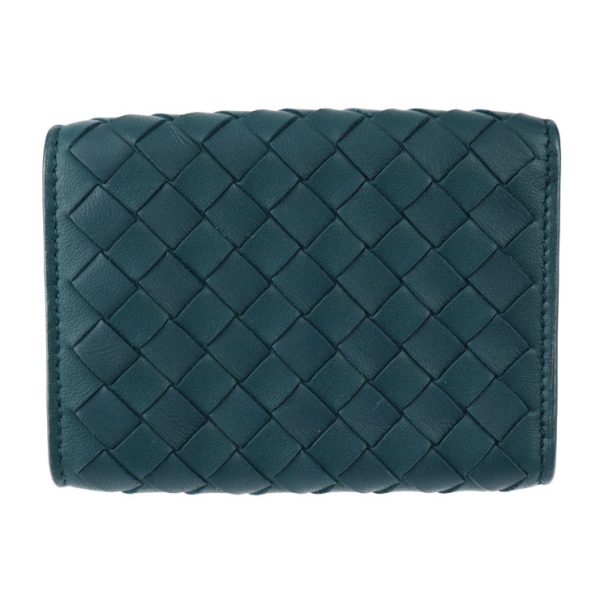 2326113008185 3 Bottega Veneta Intrecciato Leather Tri Fold Wallet Indigo