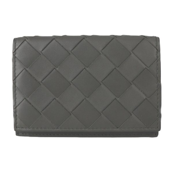 2327033008214 1 Bottega Veneta Intrecciato Card Case Calf Leather Gray