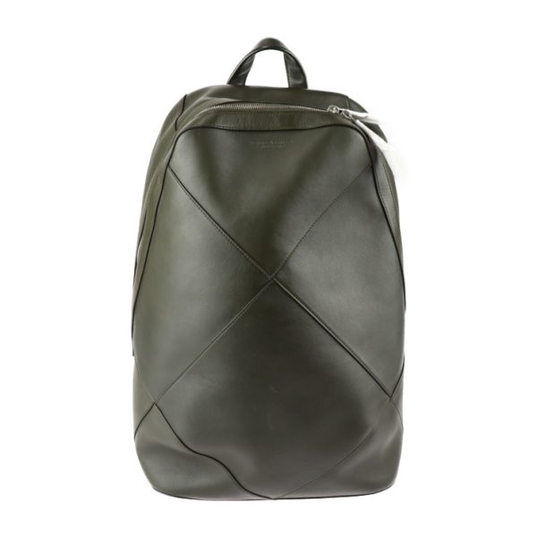 2328093010183 1 Bottega Veneta Leather Backpack Olive Green