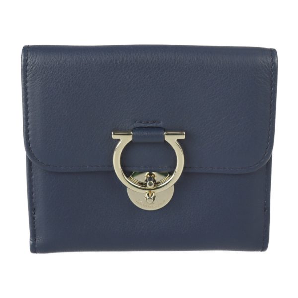 2329033002246 1 Salvatore Ferragamo Gancini Bifold Wallet Navy