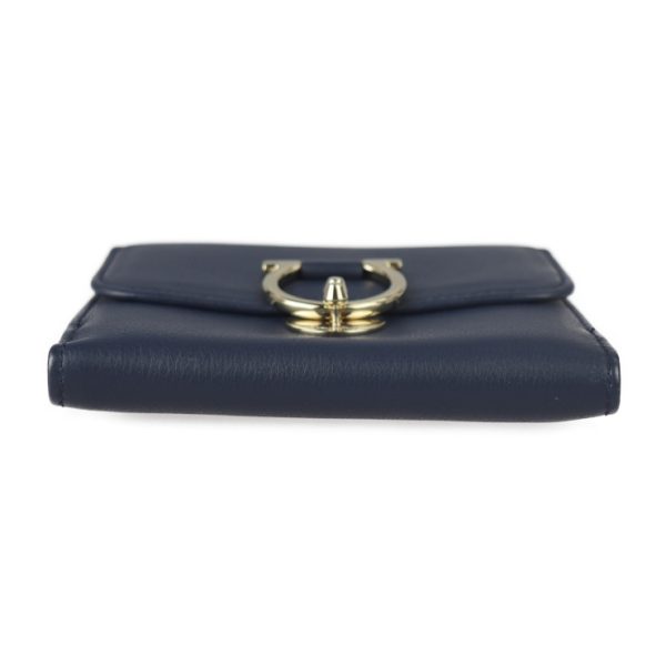 2329033002246 4 Salvatore Ferragamo Gancini Bifold Wallet Navy