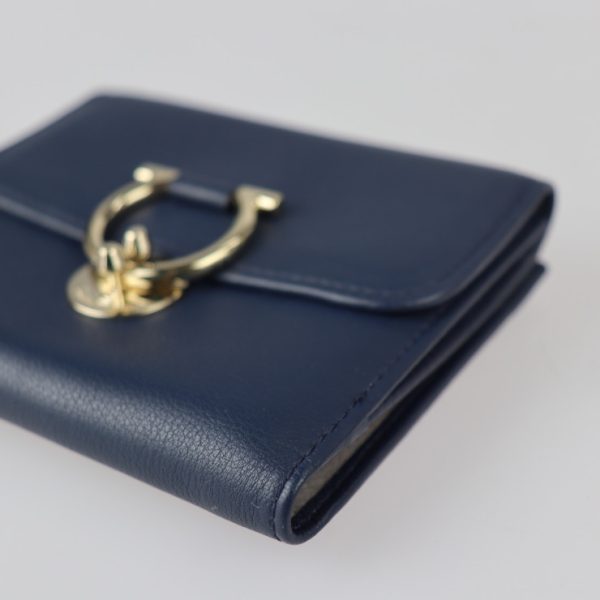 2329033002246 5 Salvatore Ferragamo Gancini Bifold Wallet Navy