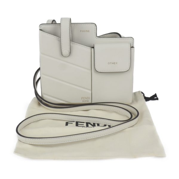 2329063010128 9 Fendi Shoulder Bag Leather Ivory