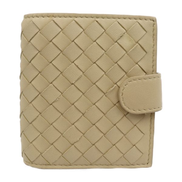 2329113002212 1 Bottega Veneta Intrecciato Leather Bifold Wallet Light Beige