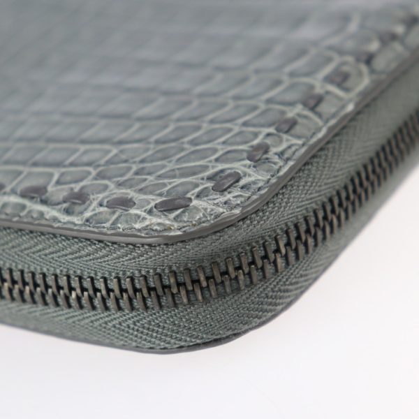 2330043008158 5 Bottega Veneta Long Wallet Crocodile Leather Gray