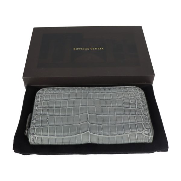 2330043008158 9 Bottega Veneta Long Wallet Crocodile Leather Gray