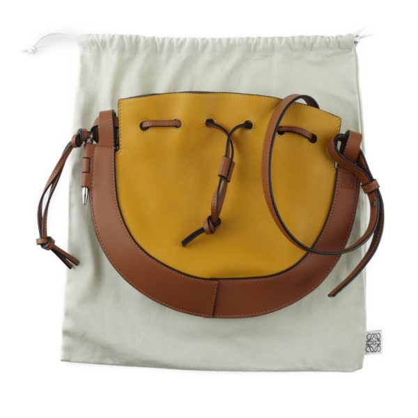 2330113007225 8 Loewe Horseshoe Small Shoulder Bag Calf Leather Yellow Brown