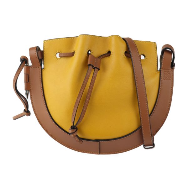 2330113007230 1 Loewe Horseshoe Shoulder Bag Leather Yellow Brown