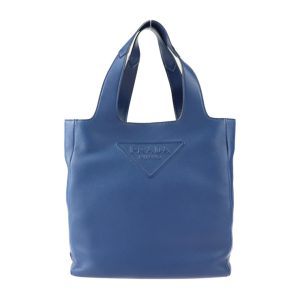 2330113007233 1 Prada Leather Tote Bag Blue