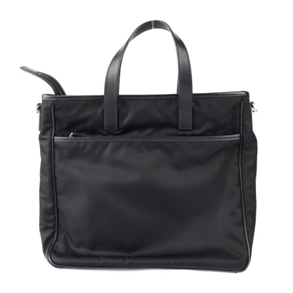 2330113007234 4 Prada Nylon Leather Tote Bag Black 2WAY