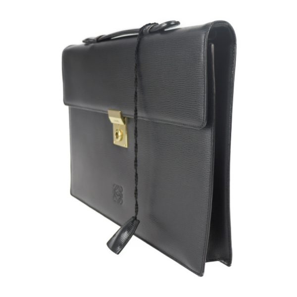 2331033001265 2 Loewe Business Bag Leather Black 2WAY Briefcase Document Bag