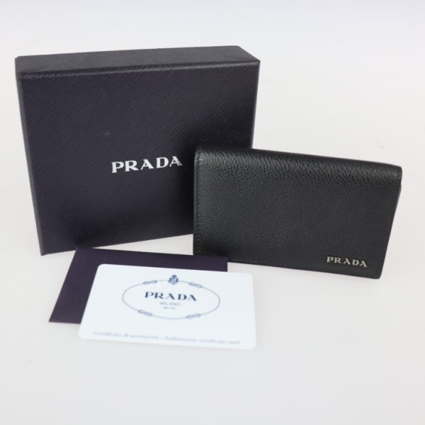 2331053002251 10 Prada Grain Leather Card Case Black