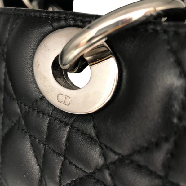 2339530013920 17 Christian Dior Lady Dior Large Lamb Handbag Black