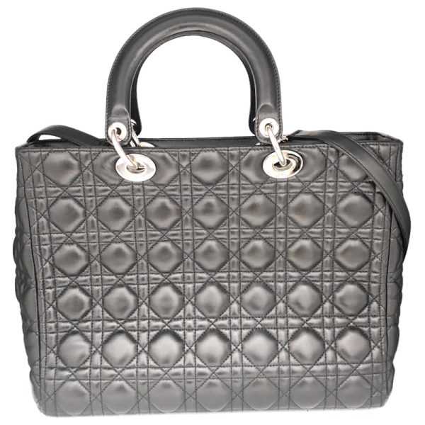 2339530013920 2 Christian Dior Lady Dior Large Lamb Handbag Black