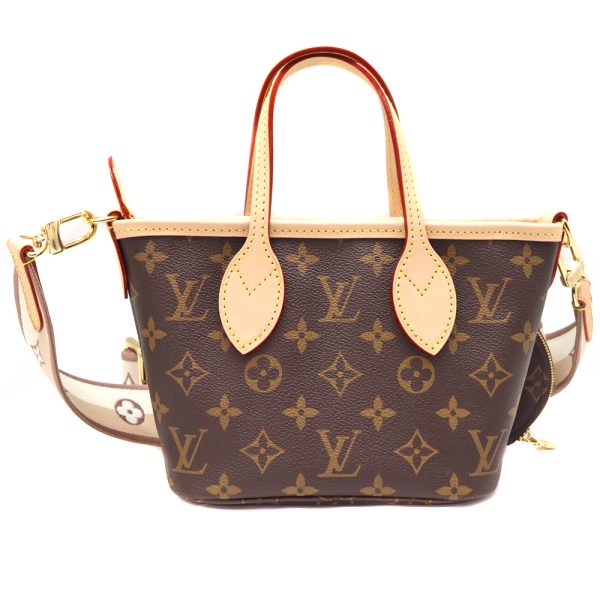 24 4516 2 Louis Vuitton Neverfull BB 2way Handbag Beige Brown