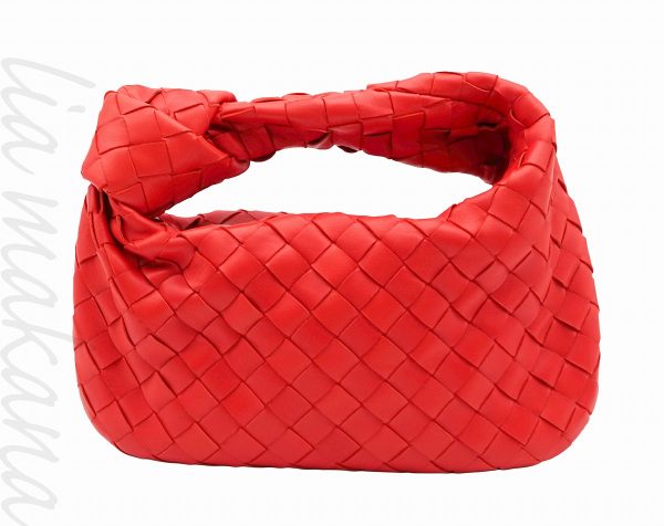 2400010006180 1 2 2 Bottega Veneta Intrecciato Lambskin Mini Handle Bag Red