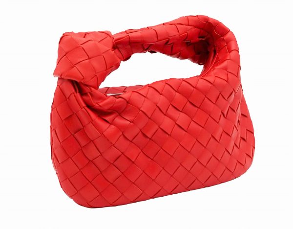 2400010006180 3 2 Bottega Veneta Intrecciato Lambskin Mini Handle Bag Red