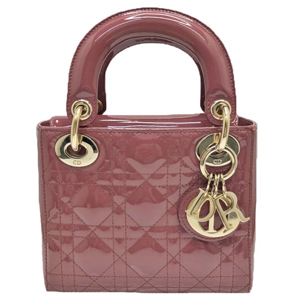 2400050260610 1 Christian Dior Lady Dior Mini Leather Handbag Pink