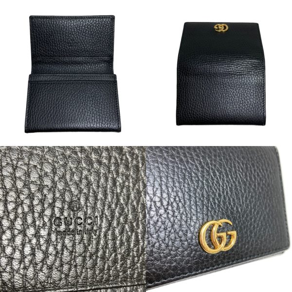 2400154 8 Gucci GG Marmont Card Case Leather Black