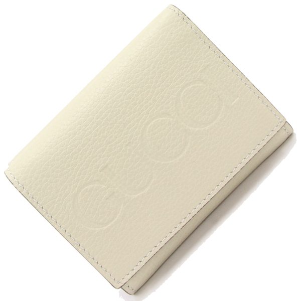 2401060271 Gucci Logo Trifold Wallet Leather Ivory