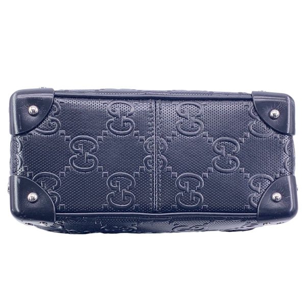 24010688 04 Gucci GG Embossed Leather Crossbody Bag Black