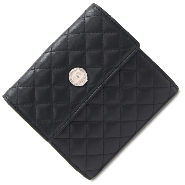 2401240041 Chanel W Hook Wallet Leather Black