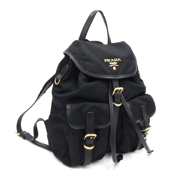 2401250061 Prada Backpack Nylon Leather Black