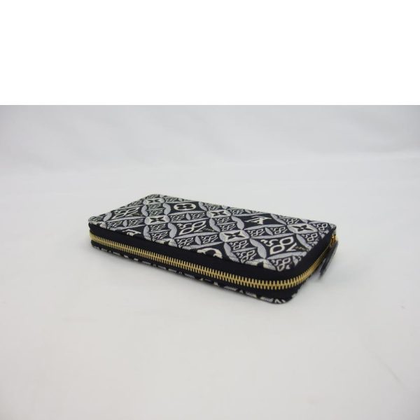 24013 3 Louis Vuitton Zippy Wallet Monogram Jacquard Blue