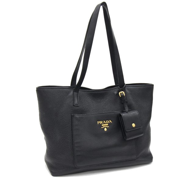 2401310201 Prada Tote Bag Leather Black