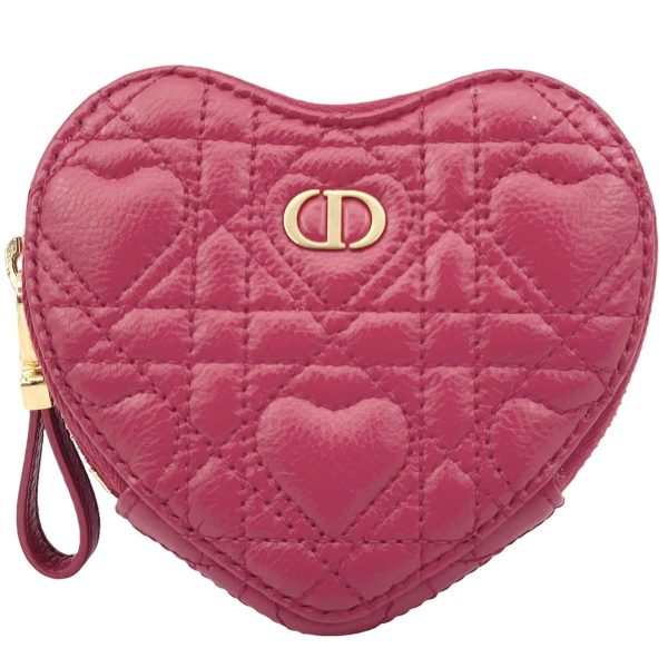 24013140 02 Christian Dior Caro Chain Heart Pouch Red