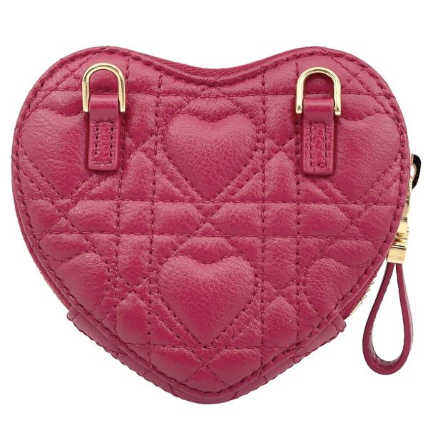 24013140 03 Christian Dior Caro Chain Heart Pouch Red