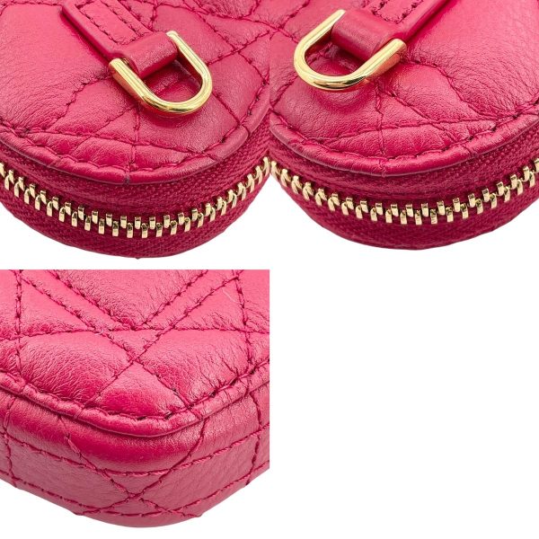 24013140 06 Christian Dior Caro Chain Heart Pouch Red