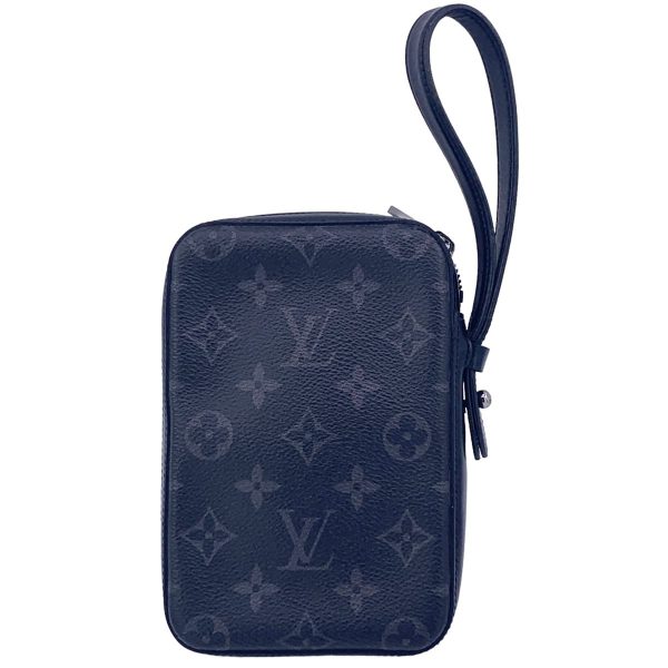 24015049 02 Louis Vuitton Monogram Eclipse Clutch Bag Black