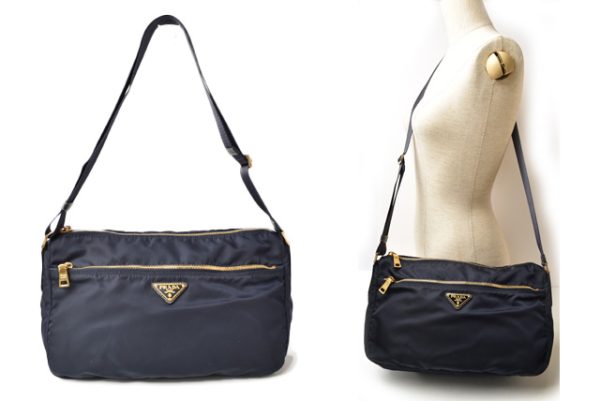 24020107 g 2 Prada Tessuto Shoulder Body Bag Dark Navy